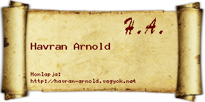Havran Arnold névjegykártya